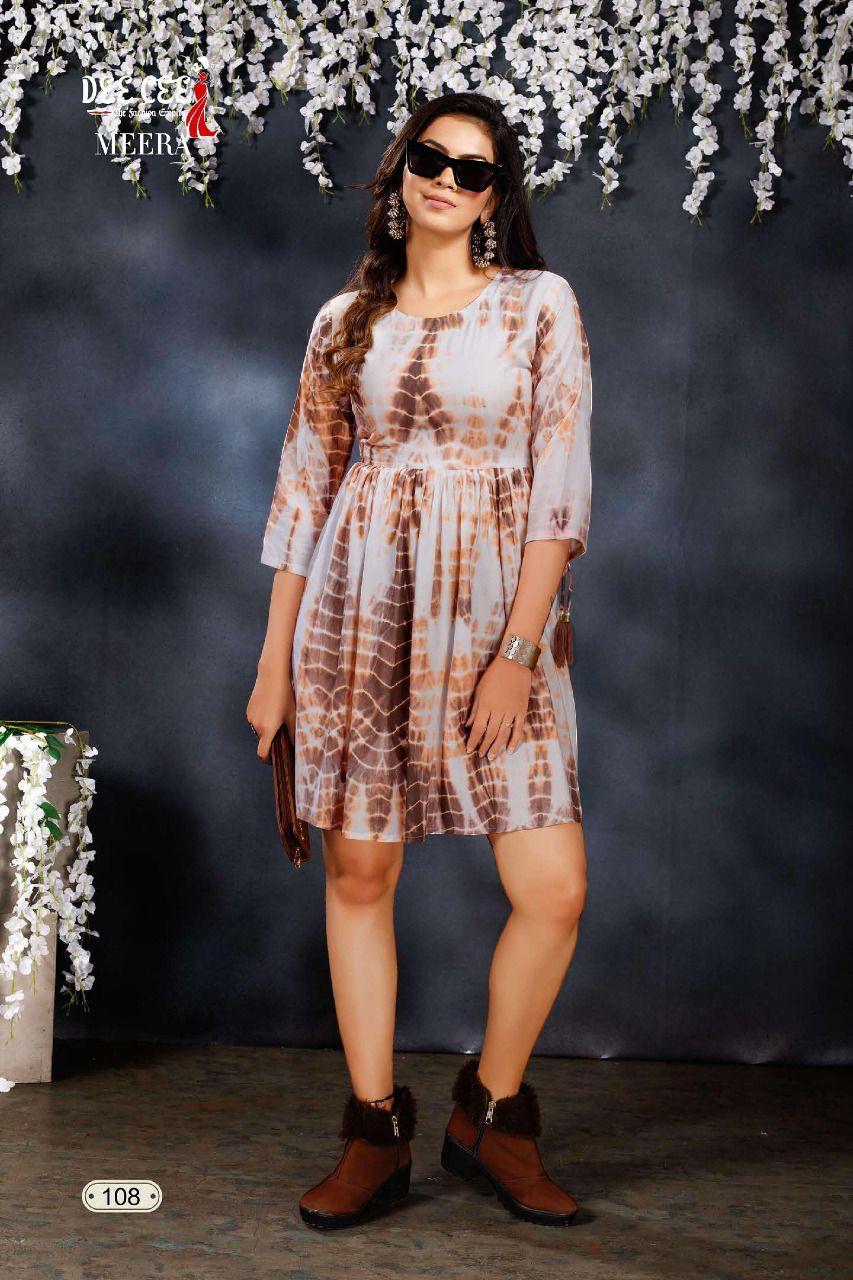 Dee Cee Fancy Party Wear Heavy Rayon Printed Wholesale Tunic Top Collection